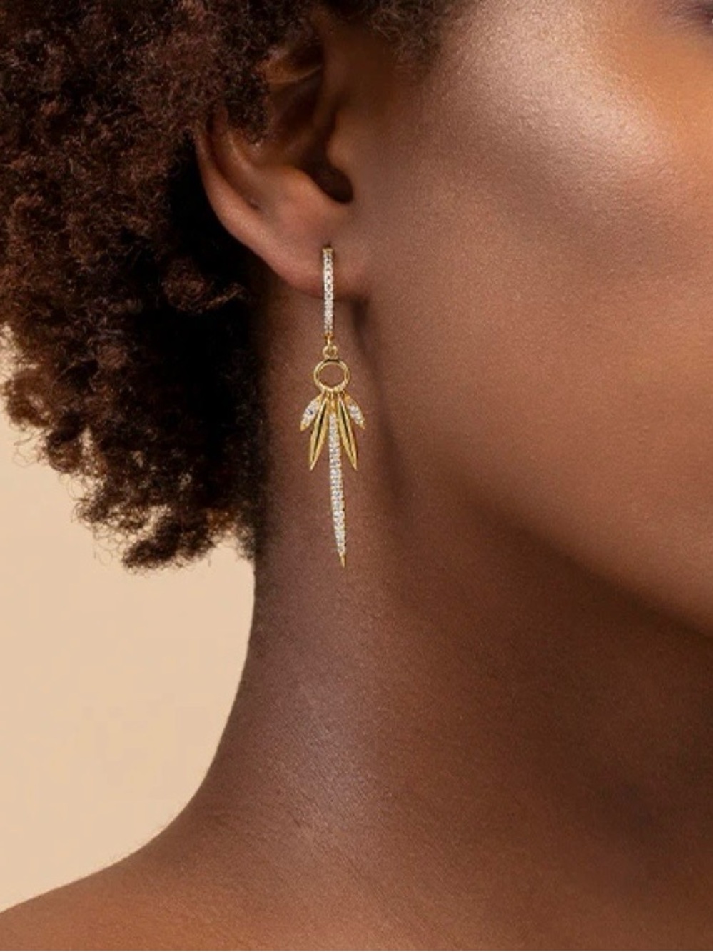 NEW Uncommon James Gold Rocker Girl Earrings